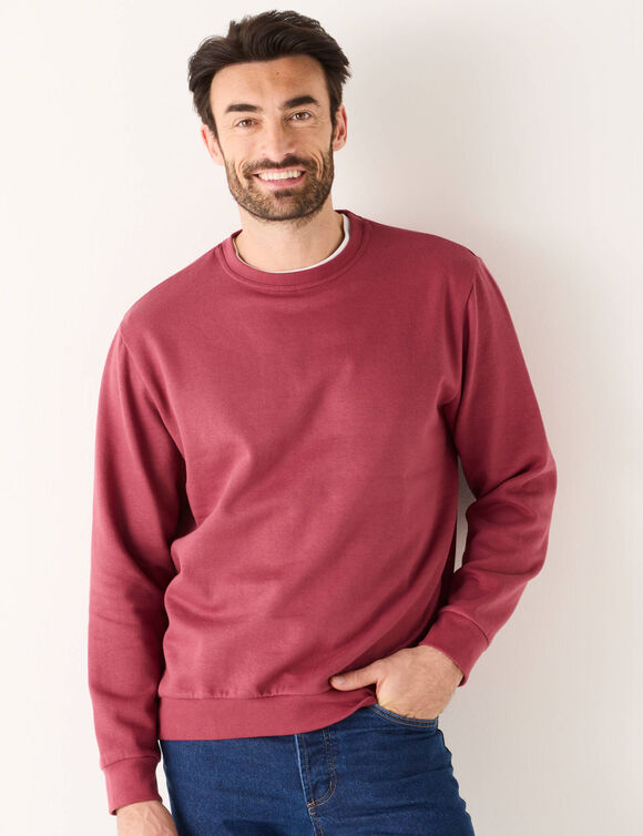 Sweat molleton col rond (rose fonc&eacute;)