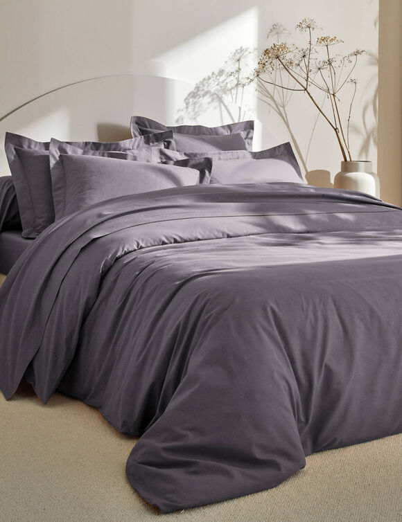 Linge de lit uni - coton 57 fils/cm&sup2; (anthracite)