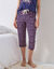 Pantacourt pyjama imprimé "Beautiful" (marine / cuivre)