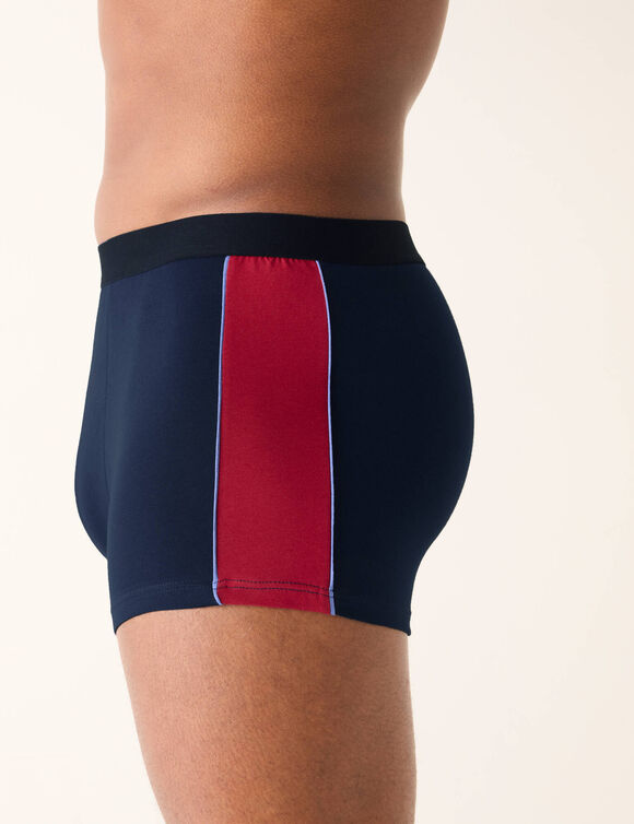 Boxer bandes c&ocirc;t&eacute;s - lot de 3 (bleu)