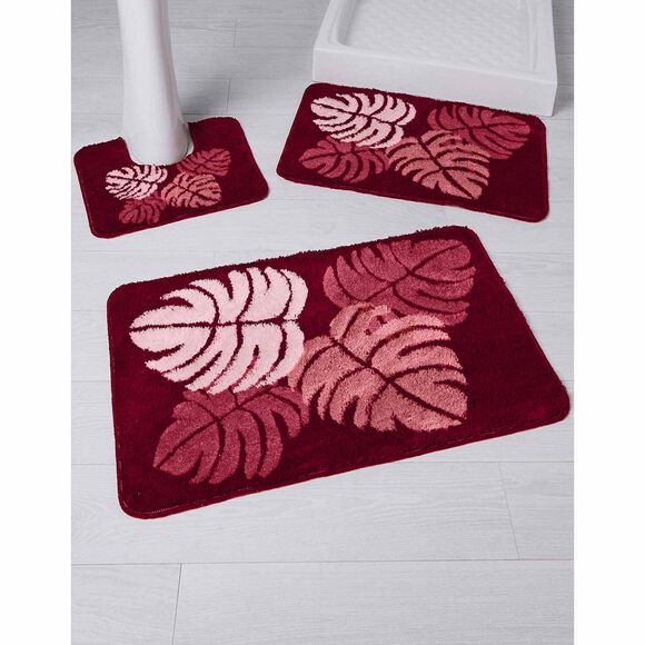 Tapis de bain motif jungle (prune)