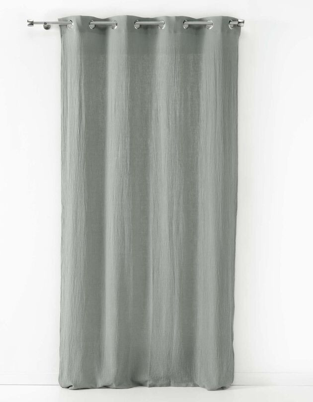 Rideau tamisant oeillets gaze de coton uni (gris)