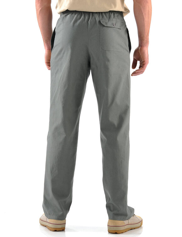 Pantalon toile ceinture élastiquée (gris)
