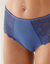 Maxislip met hoge taille in microvezel en rekbare kant - set van 2 (zwart + blauw)