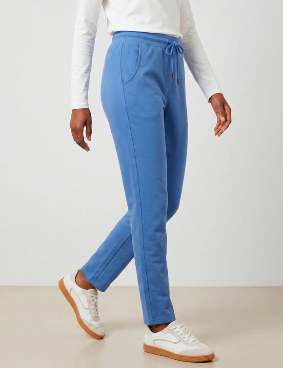 Pantalon jogpant ceinture &eacute;lastiqu&eacute;e molleton  (bleu)