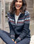 Gilet jacquard zippé, doublé maille peluche (marine)