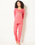 Pyjama manches longues imprimé chat (corail)