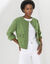 Veste unie boutonn&eacute;e, col rond (vert mousse)