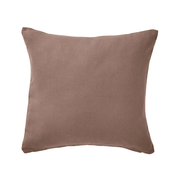 Kussenhoes in effen zeildoekstof - set van 2 (taupe)