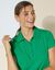 Robe droite col polo unie, maille stretch (vert menthe)