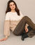 Pull col rond, maille anglaise toucher doux (ecru / beige)
