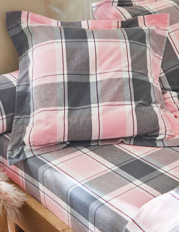 Linge de lit Scott - flanelle tiss&eacute; teint 160 g/m&sup2; (rose)