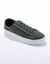 Sneakers in canvas met veters en doorloopzool in platformstijl (antraciet)