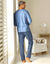Pyjama col rond à message (bleu / marine)