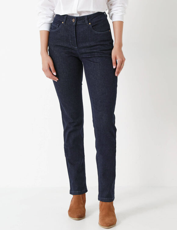 Stretchjeans met recht model (raw)