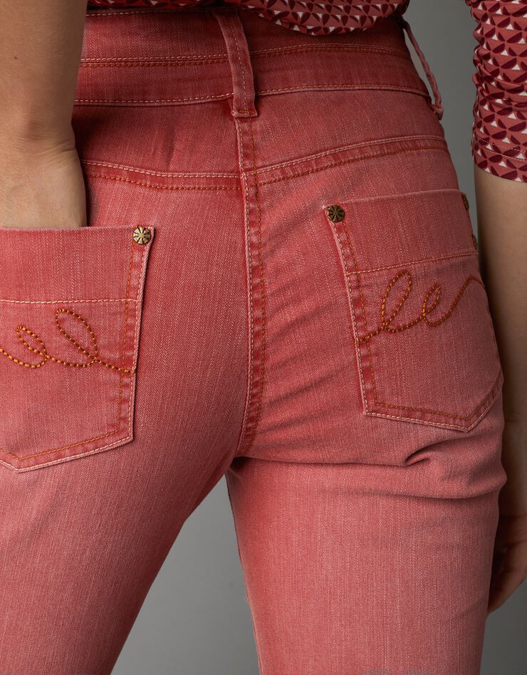 Gekleurde smalle jeans, 7/8-lengte, roestbruin, hi-res image number 2