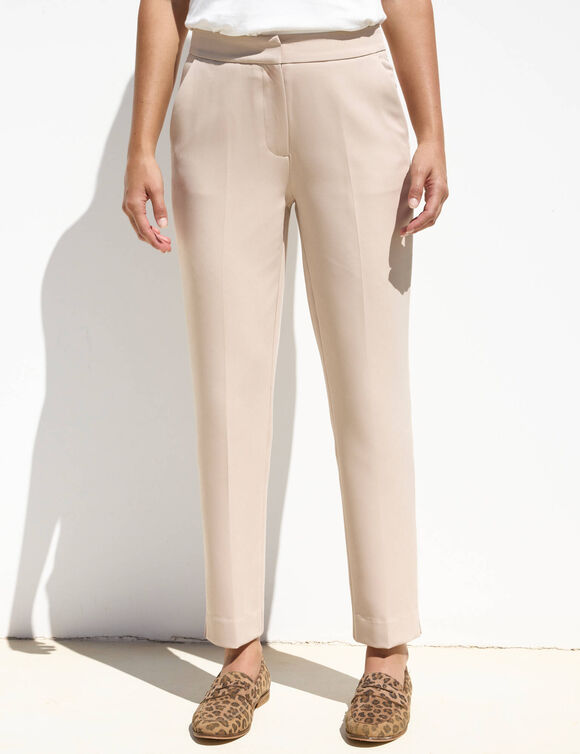 7/8-broek in slimmode, effen (zandkleur)