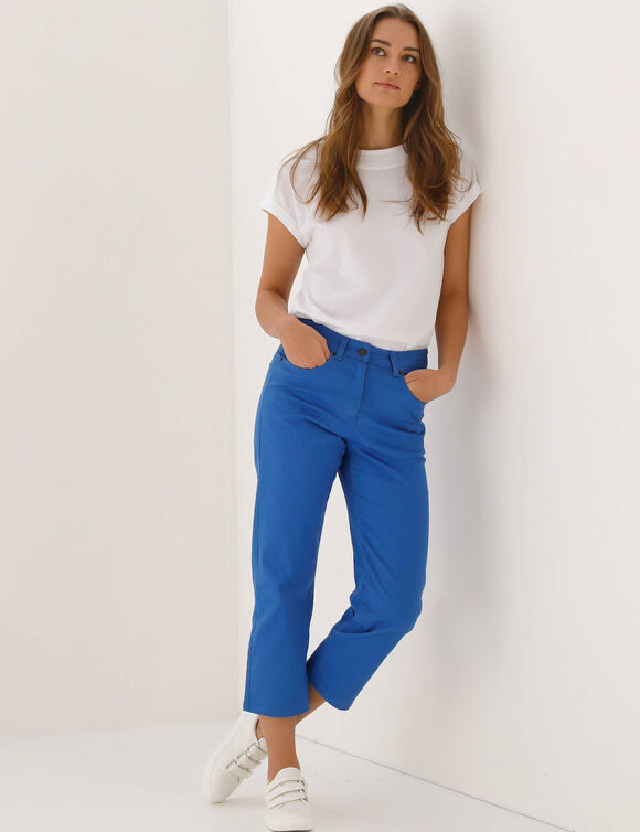 Effen rechte 7/8-broek (blauw)