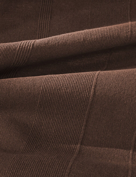 Plaid of sprei, effen katoen met artisanaal weefsel (chocolade)