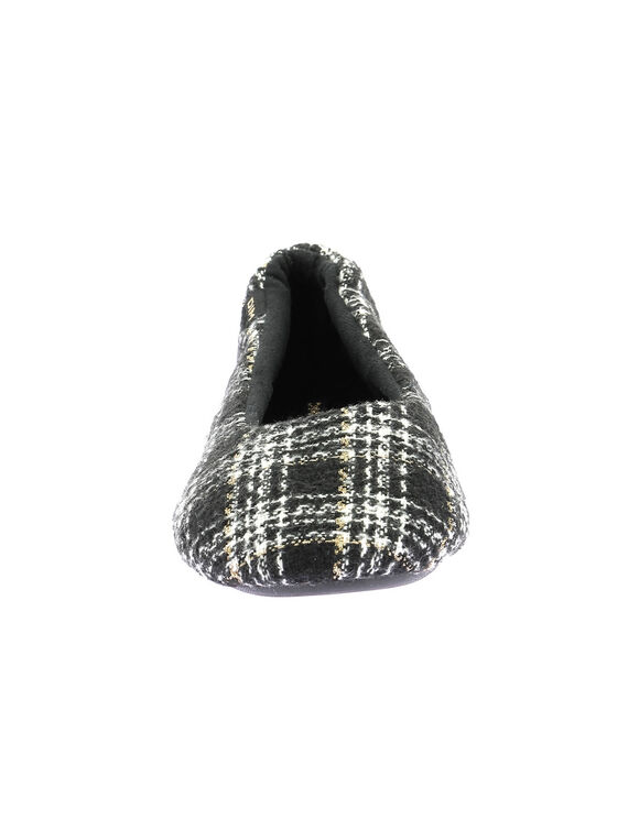 Pantoufles ballerines carreaux (zwart)