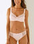 Soutien-gorge coton dentelle uni Coria - sans armatures (poudre)