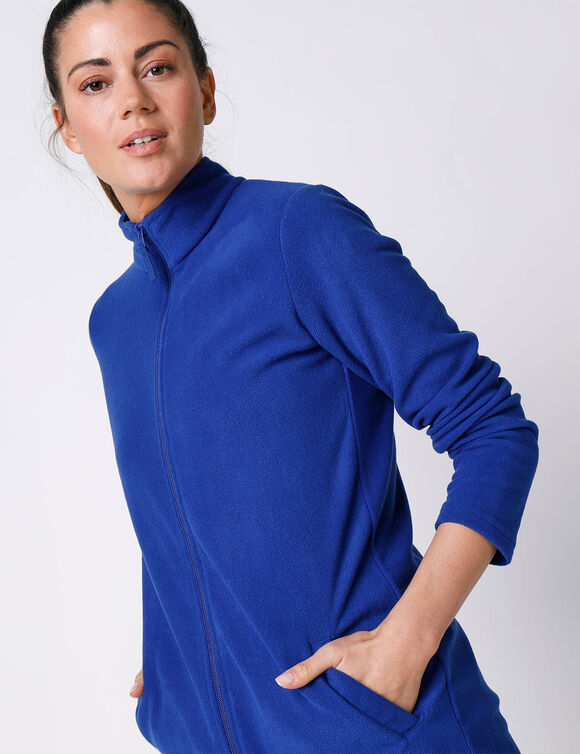 Veste polaire zippée manches longues (bleu dur)