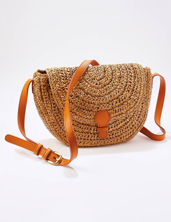 Sac demi-lune en raphia (naturel)