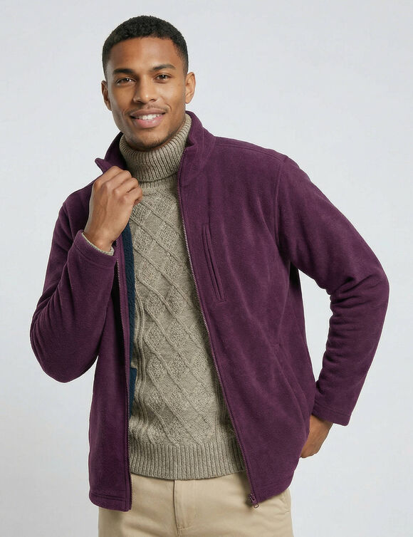 Blouson polaire sp&eacute;cial grand froid (prune / marine)