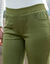 Rechte broek met elastische taille (olijfgroen)