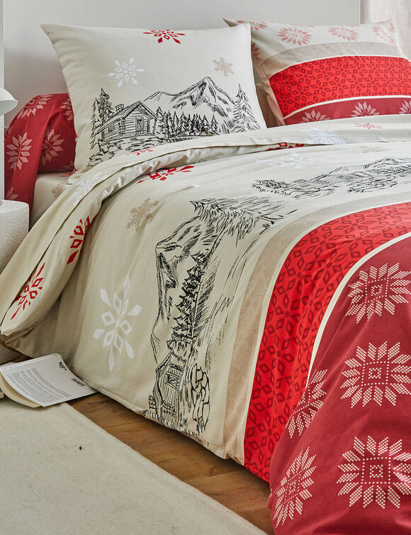 Linge de lit Montana en flanelle (rouge)