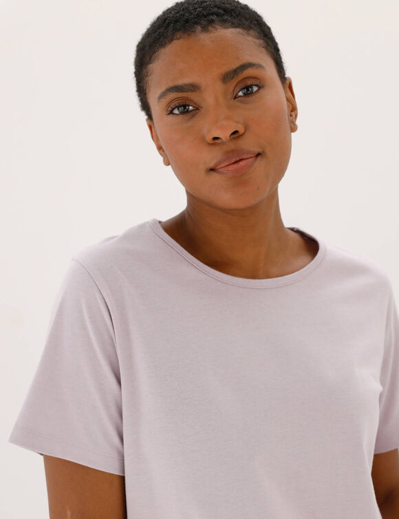 T-shirt manches courtes uni (parme)