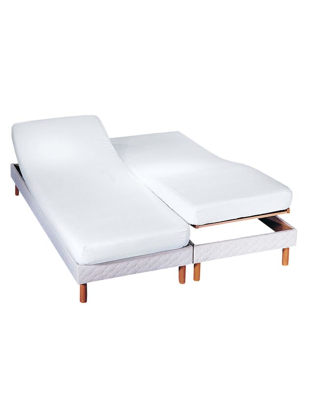 Protège-matelas tête et pieds relevables molleton imperméable irrétrécissable (blanc)
