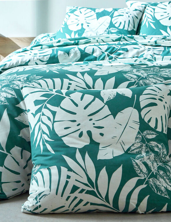 Linge de lit Paddy imprimé feuillage, coton (eucalyptus)