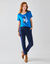 Effen tapered 7/8-broek (marine)