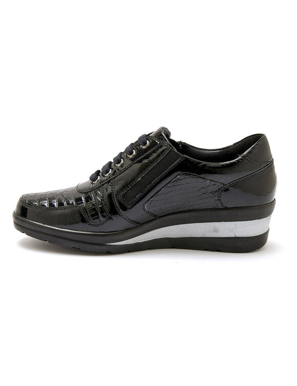 Derbies à lacets, petit compensé (noir)