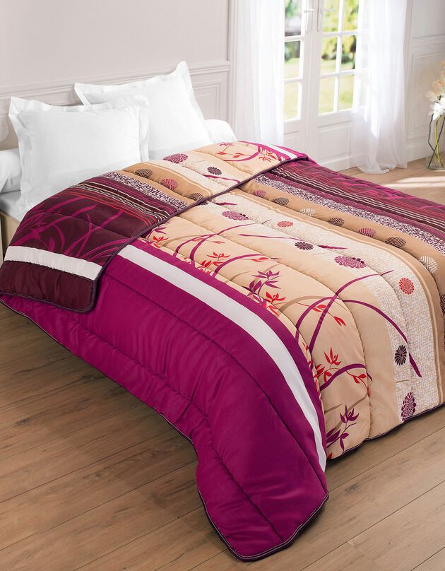 Bedrukt dekbed in microvezel Floral 400 g/m2 (fuchsia)