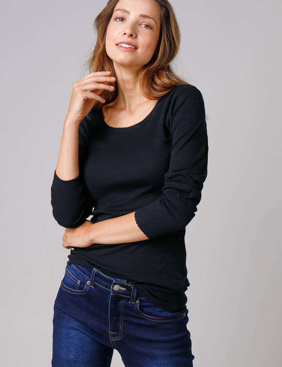 T-shirt met lange mouwen - set van 2 (zwart)
