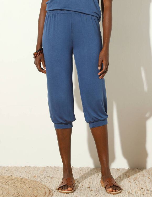 Pantacourt forme boule, uni (bleu indigo)