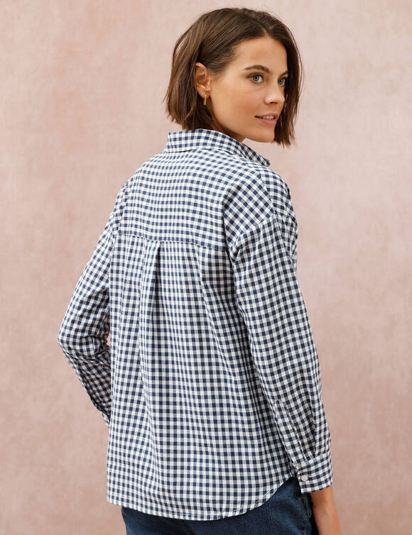 Chemise &agrave; carreaux vichy bicolore (marine / blanc)