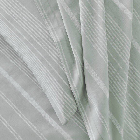 Linge de lit Sacha imprim&eacute; ray&eacute; - coton 52 fils/cm&sup2; (c&eacute;ladon)