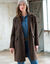 Manteau mi-long &agrave; col tailleur, boutonnage crois&eacute; (chocolat)