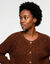 Gilet en maille anglaise fils brillants (marron)