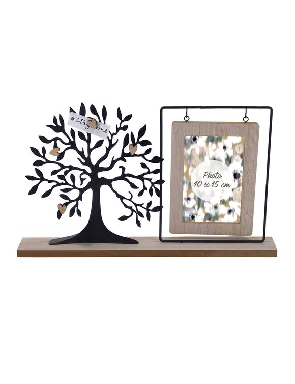 Cadre photo avec arbre de vie (naturel/noir)