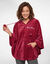 Poncho &agrave; capuche maille polaire personnalis&eacute; (cerise)