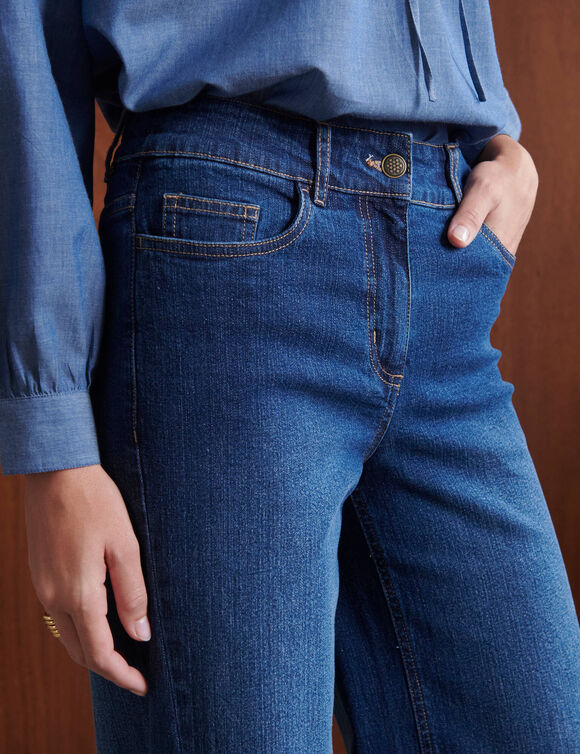 Jean large, couture fantaisie (stone)