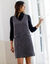 Overgooierjurk, in tweed (zwart / ecru)