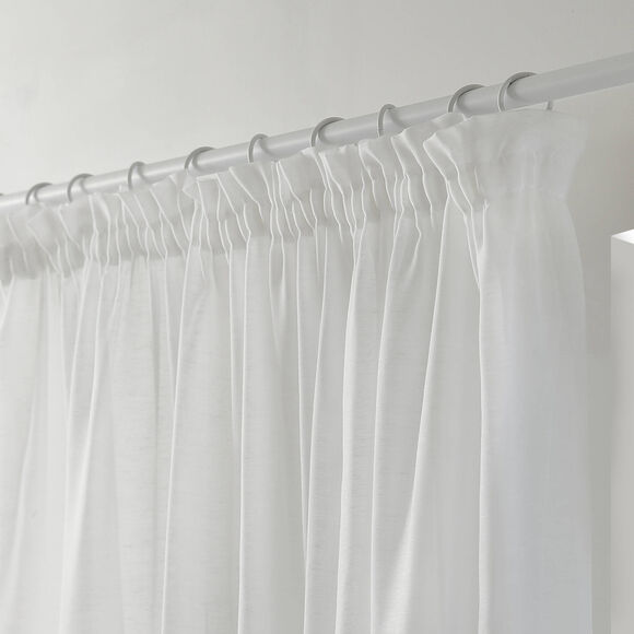 Panneau lin polyester base Cornely finition galon fronceur (blanc)