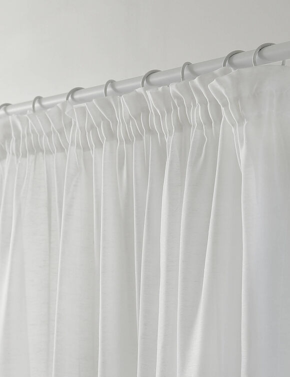 Panneau lin polyester base Cornely finition galon fronceur (blanc)