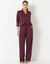 Zachte pyjama met polokraag (aubergine)