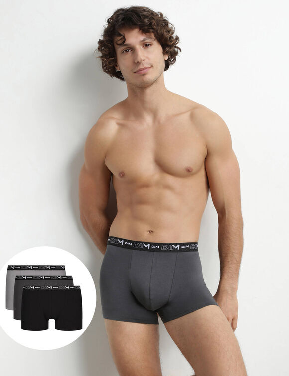 Boxer - lot de 3  (noir + gris)